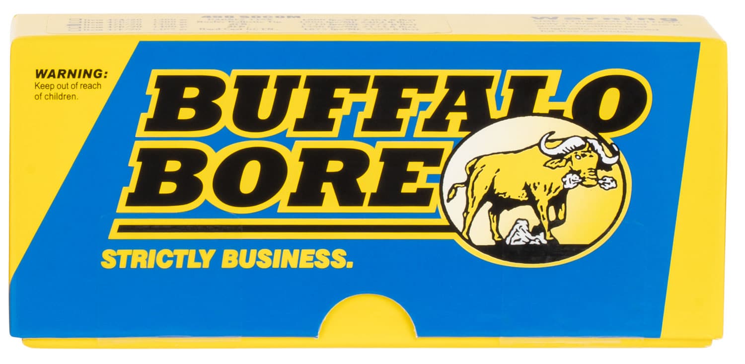 Buffalo Bore Ammunition 47C20 Hunting & Sniping Strictly Business 458SOCOM 350gr Semi Jacketed Flat Point 20 Per Box/12 Case