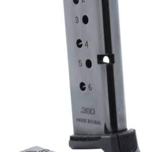 DuraMag 6X38141205RCPD Replacement Black Detachable 6rd 380 ACP for Ruger LCP/LCP II