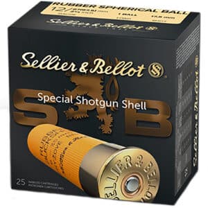 Sellier & Bellot SB12RBA Shotgun 12Gauge 2.75" 2 11/16oz 1 Rubber Ball Shot 25 Box/10 Case