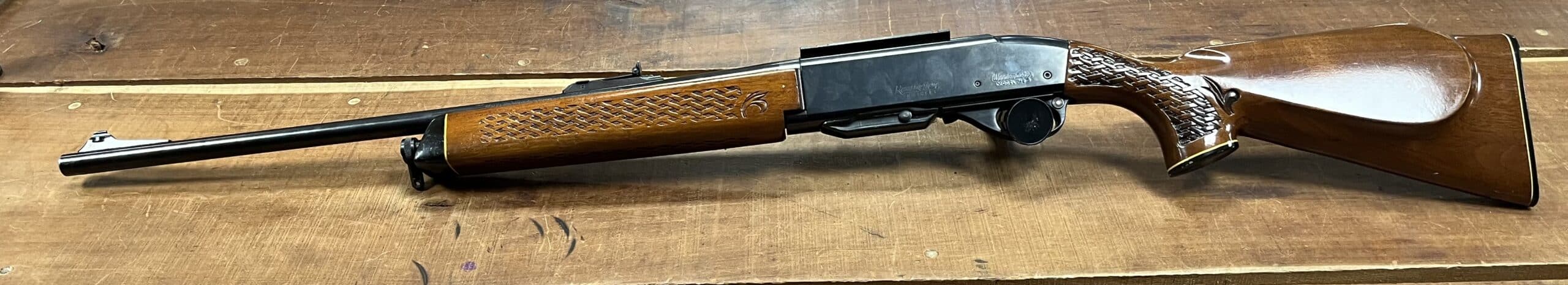 PRE OWNED REMINGTON MODEL 742 CHAMBER IN 30-06 WITH BASKET WEAVED FURNITURE - Image 2