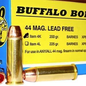 Buffalo Bore Ammunition 4K20 Buffalo-Barnes Strictly Business 44Rem Mag 200gr Barnes VOR-TX XPB Lead Free 20 Per Box/12 Case