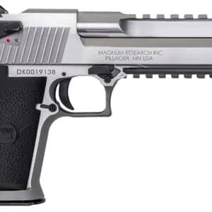 Magnum Research DE50SRMB Desert Eagle Mark XIX 50 AE 6" with Muzzle Brake 7+1 Overall Stainless Steel Black Rubber Grip