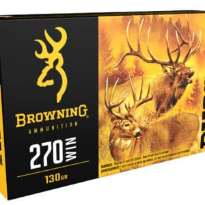 Browning Ammo B192402701 BXS Copper Expansion 270Win 130gr Lead Free Solid Expansion Polymer Tip 20 Per Box/10 Case