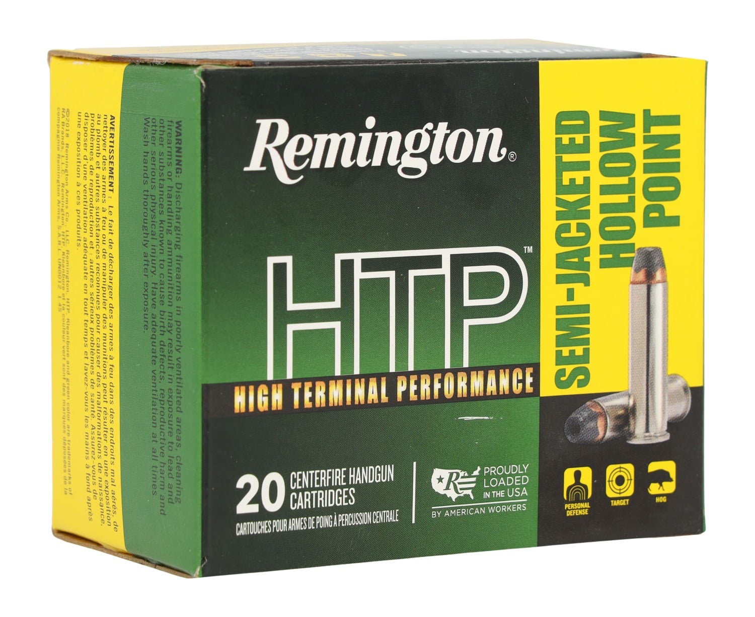 Remington Ammunition 22303 HTP 38Special+P 125gr Semi Jacketed Hollow Point 20 Per Box/25 Case