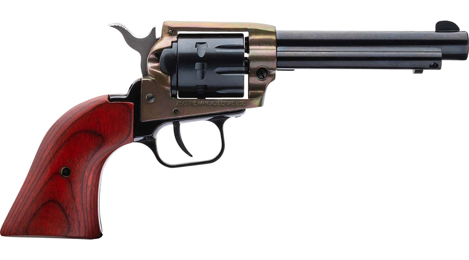Heritage Mfg RR22999CH4 Rough Rider 22 LR 9 Shot 4.75" Black Barrel, Black Cylinder, Simulated Case Hardened Zamak, Frame Cocobolo Grips