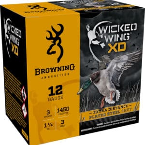 Browning Ammo B193411233 Wicked Wing XD 12Gauge 3" 1 1/4oz 3Shot 25 Per Box/10 Case