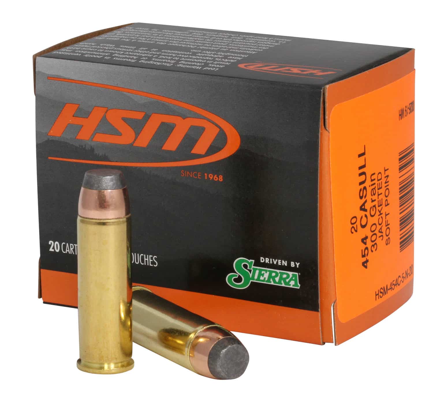 HSM 454C5N20 Pro Pistol 454 Casull 300 gr Jacketed Soft Point 20 Per Box/ 20 Case