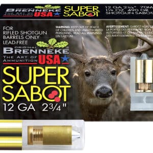 Brenneke SL122SUS SuperSabot 12Gauge 2.75" 1 1/8oz Sabot Slug Shot 5 Per Box/50 Case