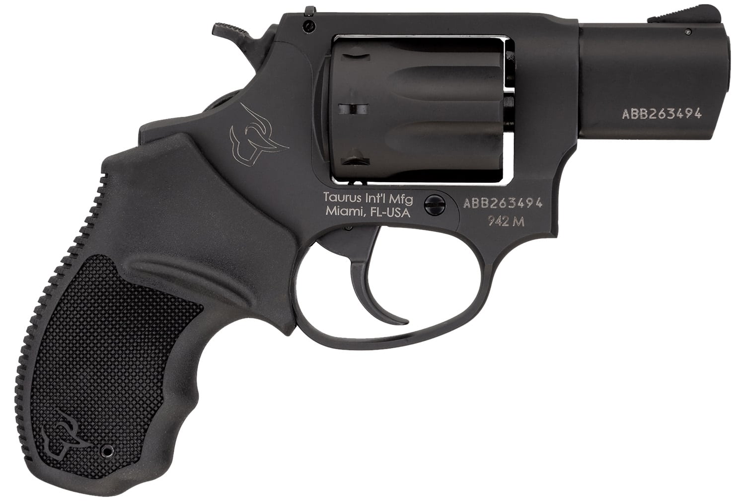 Taurus 942M Ultra-Lite .22 WMR revolver with 2-inch barrel and matte black finish