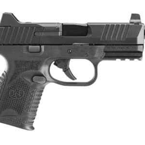 FN 66100782 509CT w/Optic Compact 9mm Luger 12+1/24+1, 4.32" Black Steel Threaded Barrel, Black PVD Optic Cut/Serrated Stainless Steel Slide, Black Polymer Frame w/Picatinny Rail