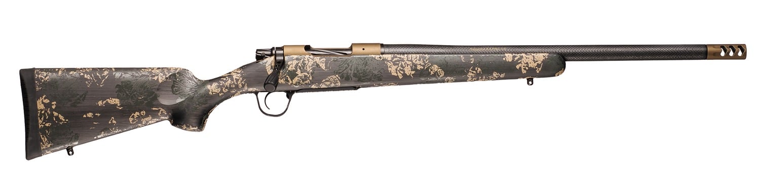 Christensen Arms 8010619200 Ridgeline FFT 7mm-08 Rem 4+1 20" Carbon Fiber/Threaded Barrel, Burnt Bronze Cerakote, Green with Black/Tan Accents Stock