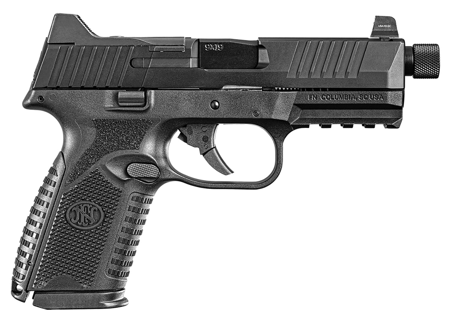 FN 66100838 509MT Mid-Size Frame 9mm Luger 10+1 4.50" Black Target Crown/Threaded Steel Barrel, Matte Black Optic Ready/Serrated Steel Slide, Matte Black Polymer Frame w/Picatinny Rail, Ambidextrous