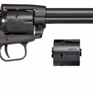 Heritage Mfg SRR22MBS6PG Rough Rider 22 LR/22 WMR 6 Shot/ 6.50" Black Satin Steel Barrel, Frame & Cylinder, Black Polymer Grip, Hammer/Thumb Safety, Exposed Hammer