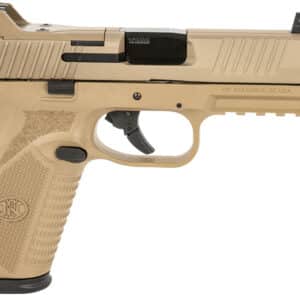 FN 66101376 510 Tactical Full Size Frame 10mm Auto 22+1, 4.71" Black Target Crown Steel Barrel, Flat Dark Earth PVD Optic Cut/Serrated Steel Slide & Polymer Frame w/Picatinny Rail, Ambidextrous
