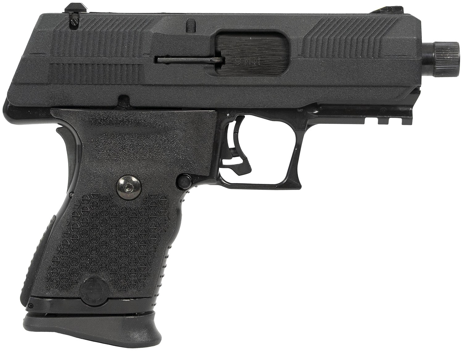 Hi-Point YC9 YC9 9mm Luger 10+1 4.12" Black Steel Threaded Barrel, Black YC9 Styled/Serrated Slide, Black Polymer Frame w/Picatinny Rail, Black Plastic Grips