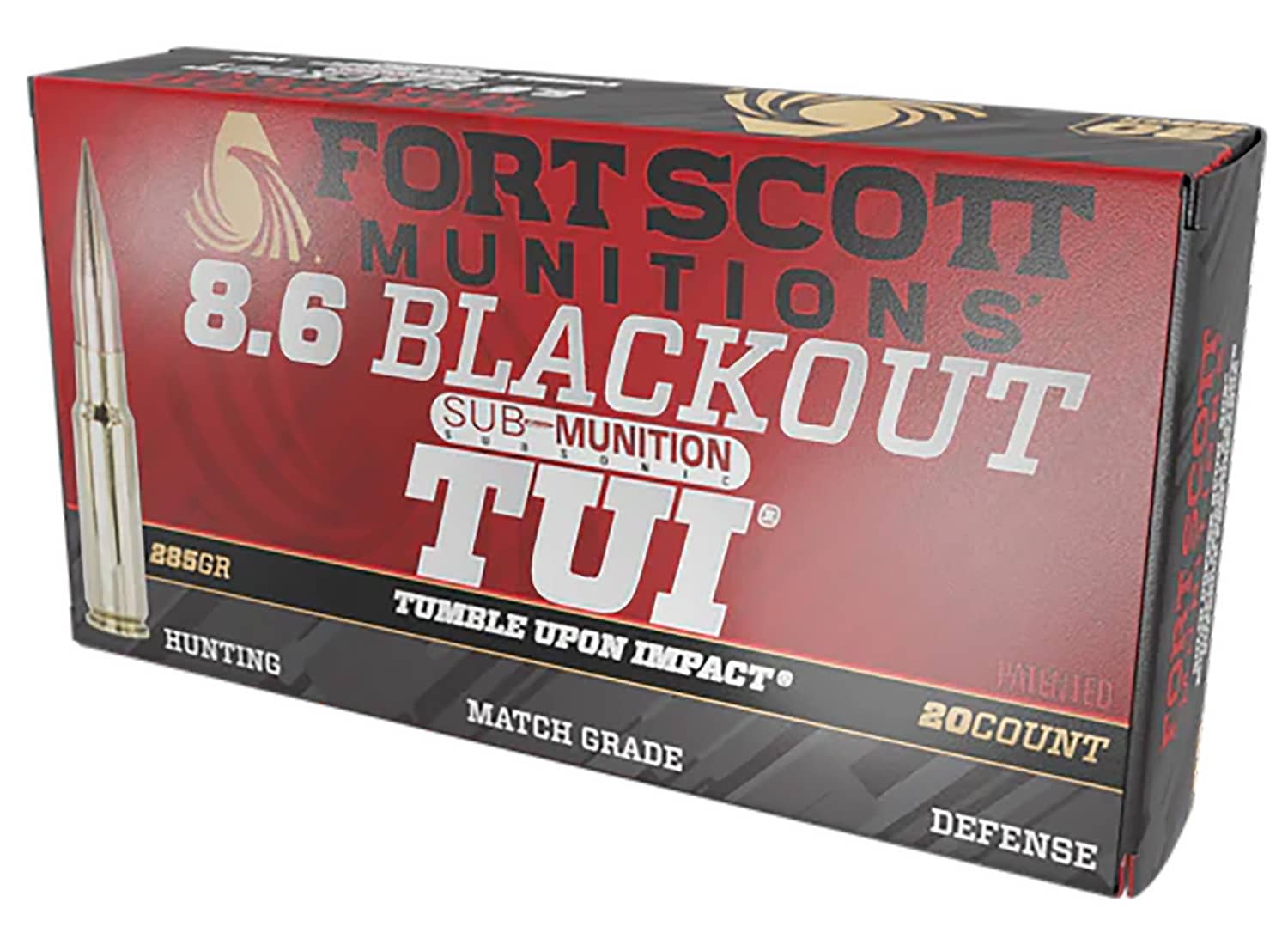 Fort Scott Munitions 8.6 Blackout 285gr TUI subsonic rifle ammunition