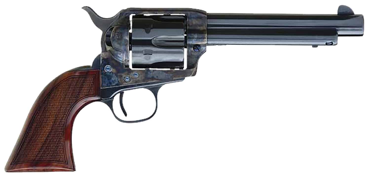 Cimarron AR411 Arizona Ranger 45 Colt (LC) 6 Shot, 5.50" Blue w/Engraved "Arizona Ranger" Steel Barrel, Blued Cylinder, Color Case Hardened Steel Frame, Checkered Walnut Grip, Exposed Hammer
