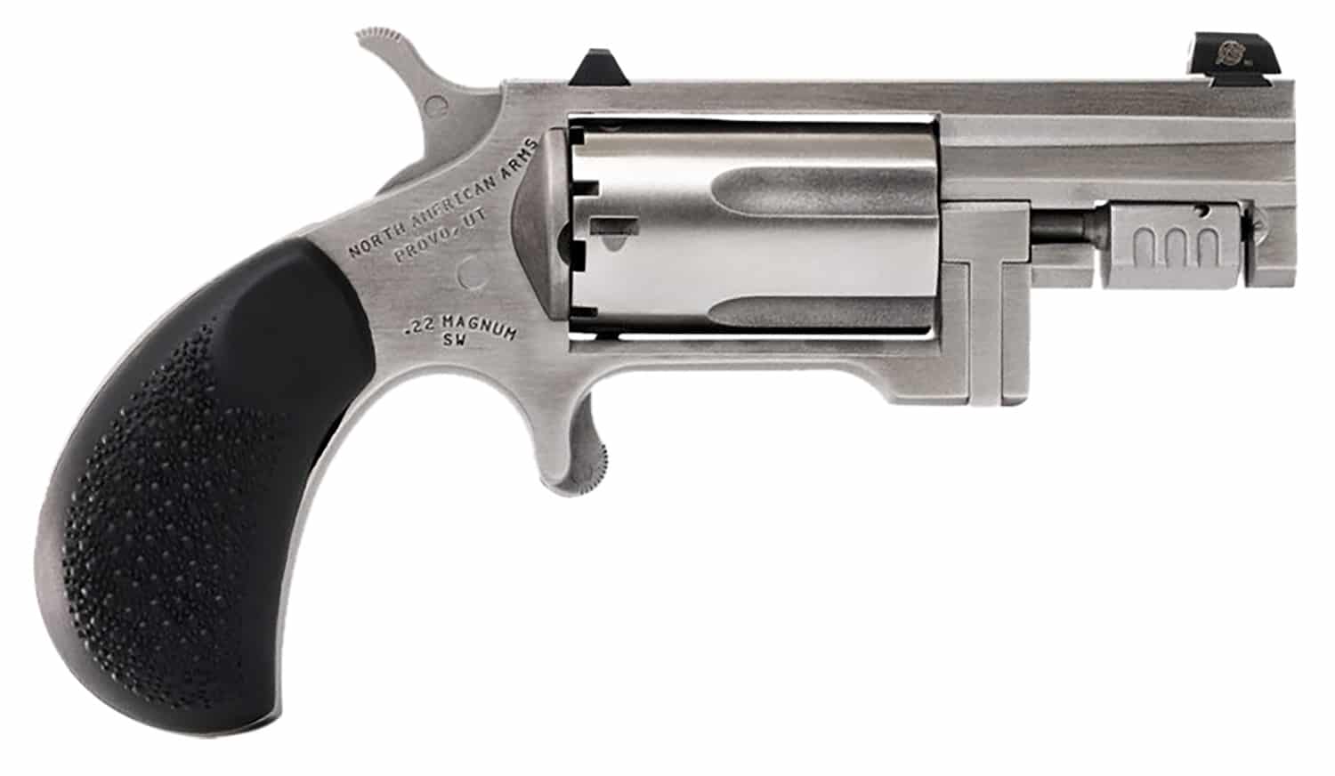 North American Arms SNTC Sentinel Conversion 22 WMR/22 LR 5 Shot 1.42" Matte Stainless Steel Barrel, Stainless Cylinder, Matte Stainless Steel Frame ,Slip-on Rubber Pebble Grip, Exposed Hammer