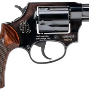 Heritage Arms Roscoe .38 Special revolver with 2-inch barrel and black finish with wood grips