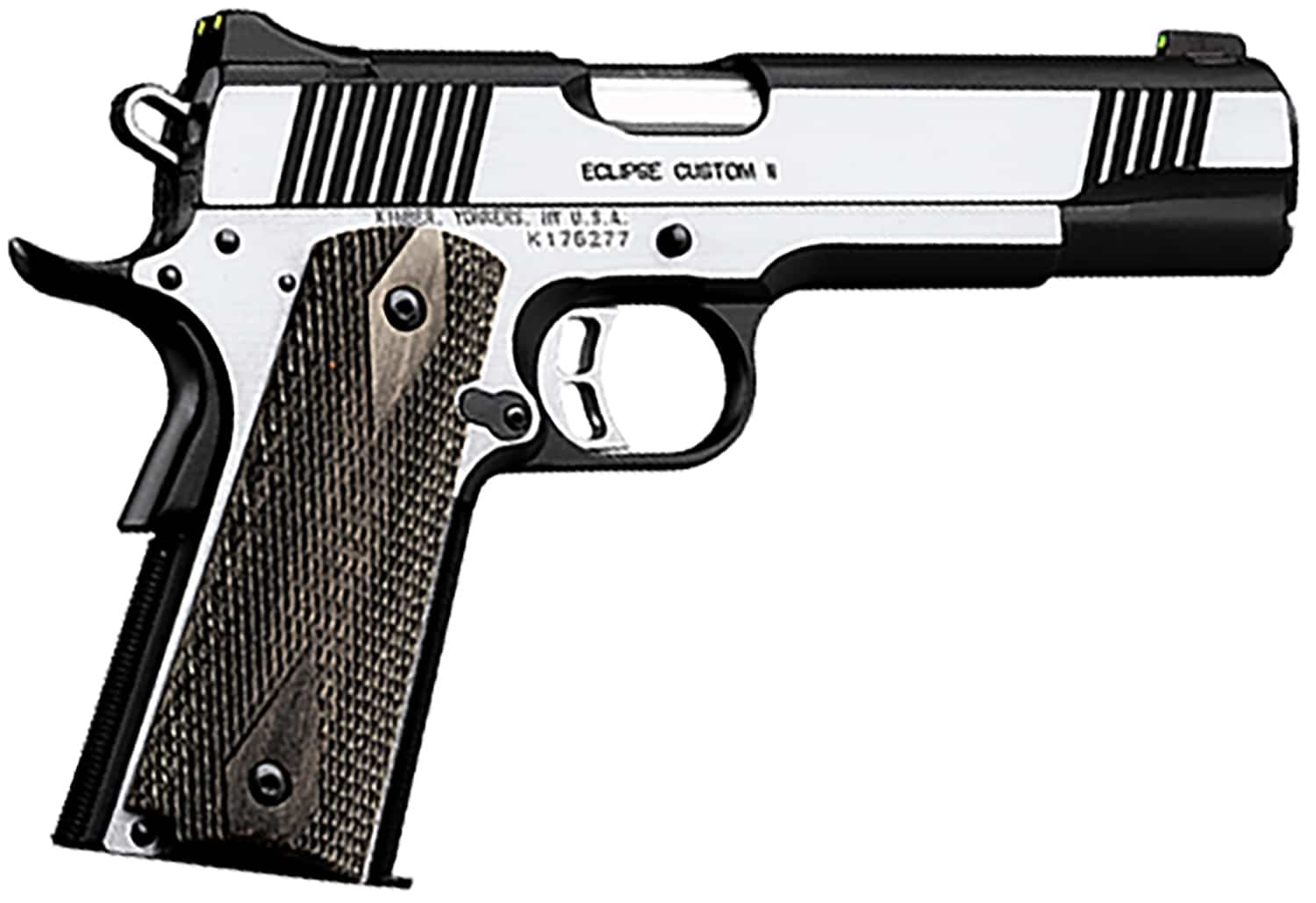 Kimber Mfg.,inc 3200122CA Eclipse Custom II (CA) 10mm 8+1 5 Brush Polished Front Serrations Stainless Steel Slide Laminated Gray/Black Double Diamond Grip