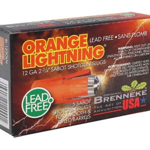 Brenneke SL122OLN Orange Lightning 12Gauge 2.75" 2/3oz Slug Shot 5 Per Box/50 Case