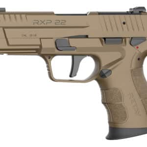 Retay USA RXP22FDE13TH RXP 22 LR 13+1 4" Black Threaded Barrel, Flat Dark Earth Cerakote RMR/RMSc Optic Ready/Serrated Slide, Flat Dark Earth Cerakote Polymer Frame w/Accessory Rail, Textured Grip