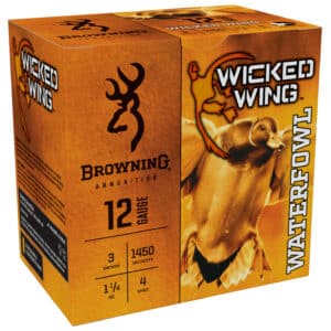 Browning Ammo B193421234 Wicked Wing 12Gauge 3" 1 1/4oz 4Shot 25 Per Box/10 Case