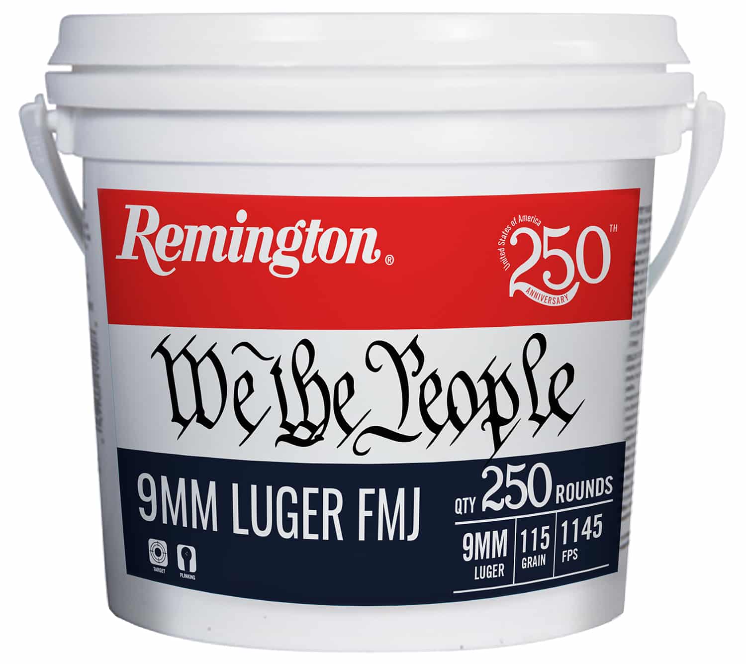 Remington Ammunition 21385 9mmLuger 115gr Full Metal Jacket 250 Per Box/4 Case