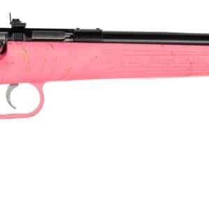 Crickett KSA2341 My First Rifle Gen2 22 LR 1rd 16.13" Blued Single Shot Barrel, Drilled & Tapped Receiver, Pink w/Gold Webbing Fixed Synthetic Stock
