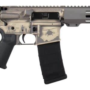 Shark Coast Tactical SCC07428MILFDE-P Military 5.56 NATO 30+1 10.50" Black Nitride Threaded Barrel, 2-Tone FDE Cerakote Aluminum Receiver w/Picatinny Rail, M-LOK Handguard, Polymer SB Tactical SBA3 Br