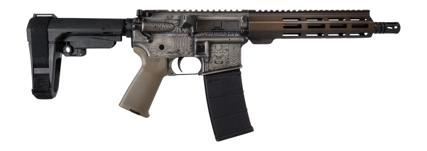 Shark Coast Tactical SCC07527VIK-P Viking 5.56 NATO 30+1 10.50" Black Nitride Threaded Barrel, Aluminum Receiver w/Picatinny Rail, M-LOK Handguard, Polymer SB Tactical SBA3 Brace, Magpul MOE Grip, Rig