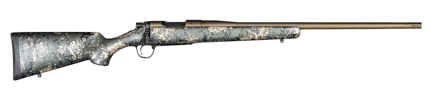 Christensen Arms 801-01349-00 Mesa FFT TI Full Size 25 Creedmoor 4+1 20" Burnt Bronze Cerakote Threaded Barrel, Burnt Bronze Cerakote Titanium Drilled & Tapped Receiver, Carbon w/Green & Tan Accents F