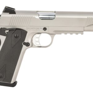 Tisas Arms 10100533 1911 Duty 45 ACP 8+1 5" Stainless Steel Barrel, Serrated Slide & Frame w/Picatinny Rail, Black Rubber Grip