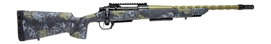 Horizon Firearms HRF-VE2-25CM-22R Venatic 2 25 Creedmoor 22" Sage Green Spiral Fluted Threaded Barrel, Black DLC Receiver w/Picatinny Rail, Arca Rail Forend, Artic Moss Iota EKO X Carbon Fiber Stock