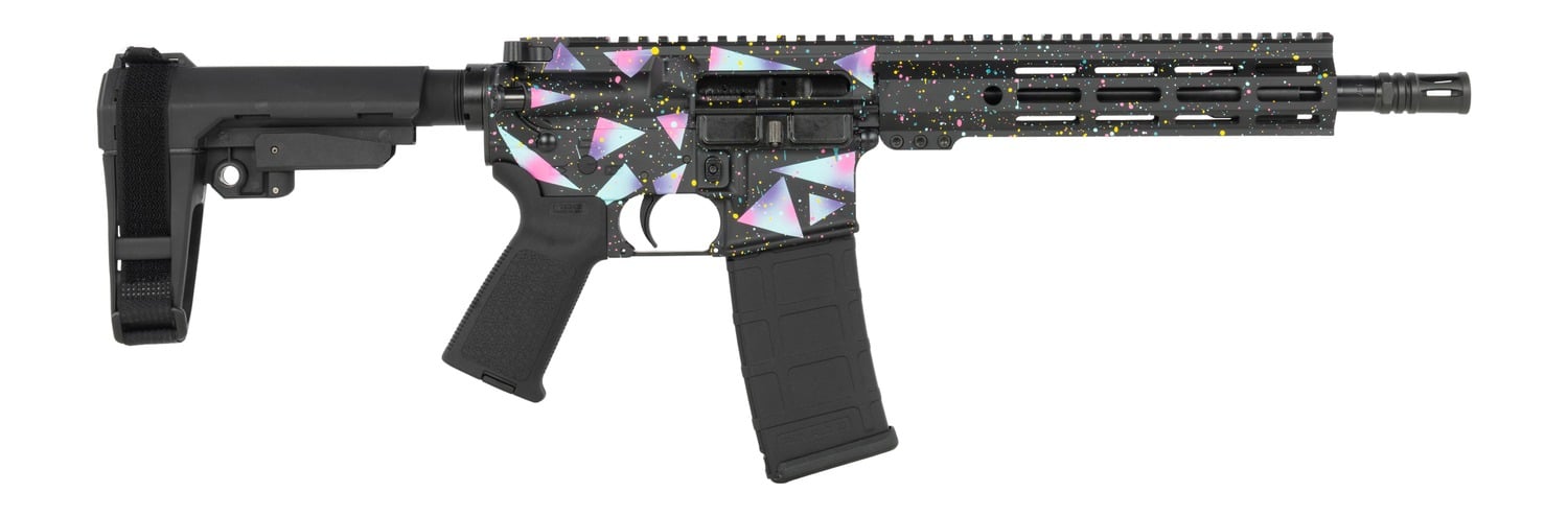 Shark Coast Tactical SCC07237MIA-P Miami 5.56 NATO 30+1 10.50" Black Nitride Threaded Barrel, Aluminum Receiver w/Picatinny Rail, M-LOK Handguard, Polymer SB Tactical SBA3 Brace, Polymer Grip