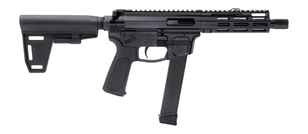 Gforce Arms GFHYB745 Jawbone 45 ACP 26+1 7" Black QPQ Threaded Barrel, Black Anodized Aluminum Alloy Receiver w/Picatinny Rail, Black Ace of Brace Paddle Pistol Brace, Black Polymer Grip, Ambidextrou