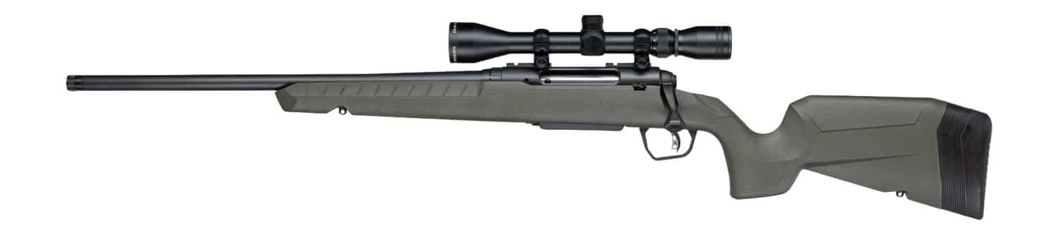 Savage Arms 33192 Axis 2 XP 25-06 Rem 4+1 20" Matte Black Carbon Steel Threaded Barrel & Drilled & Tapped Receiver, OD Green Synthetic Fixed w/Pistol Grip Stock, 3-9x40mm Duplex Scope, Left Hand