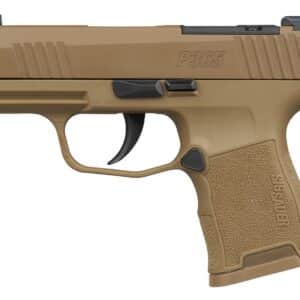 Sig Sauer 3659CXR3P P365 Compact 9mm Luger 10+1 3.10" Black DLC Barrel, Coyote Cerakote Stainless Steel Optic Ready/Serrated Slide & Frame w/Accessory Rail, Polymer Grip, SIG-LOC Footprint
