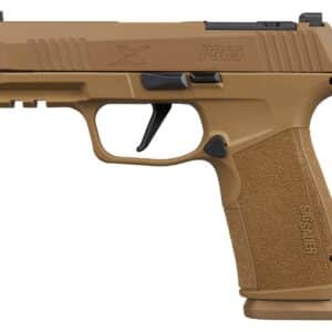 Sig Sauer 365XCA9CXR3 P365 XMacro 9mm Luger 17+1 3.70" Black DLC Barrel, Coyote Cerakote Stainless Steel Optic Ready/Serrated Slide & Frame w/Picatinny Rail, Interchangeable Backstrap Grip