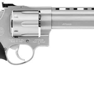 Taurus 2-440069 44 Large 44 Rem Mag 6 Shot 6.50" Matte Stainless Ported Barrel, Cylinder & Frame, Black Finger Grooved Rubber Grip, Transfer Bar Safety, Exposed Hammer