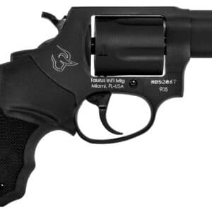 Taurus 2905021 905 9mm Luger 5rd 2" Barrel, Overall Matte Black Oxide Metal Finish, Finger Grooved Black Rubber Grip & Fixed Sights
