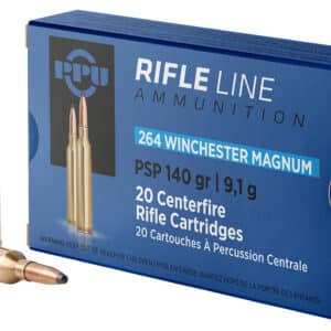 PPU PP264 Standard Rifle 264WinMag 140gr Pointed Soft Point 20 Per Box/10 Case