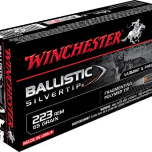 Winchester Ammo SBST223B Ballistic Silvertip 223Rem 55gr Fragmenting Polymer Tip 20 Per Box/10 Case