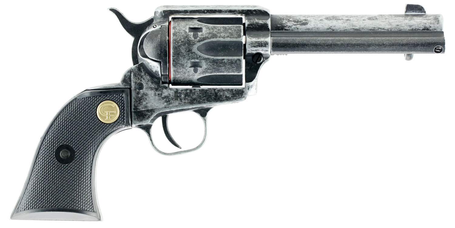 Chiappa Firearms 1873 SAA .22 LR revolver with 4.75-inch antique finish barrel and black grip