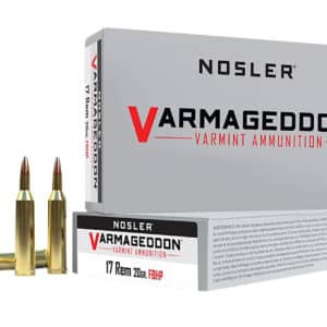 Nosler 65100 Varmageddon 17Rem 20gr Flat Base Hollow Point 20 Per Box/20 Case