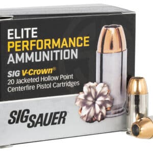 Sig Sauer E45AP120 Elite Performance 45ACP 200gr V-Crown Jacketed Hollow Point 20 Per Box/10 Case