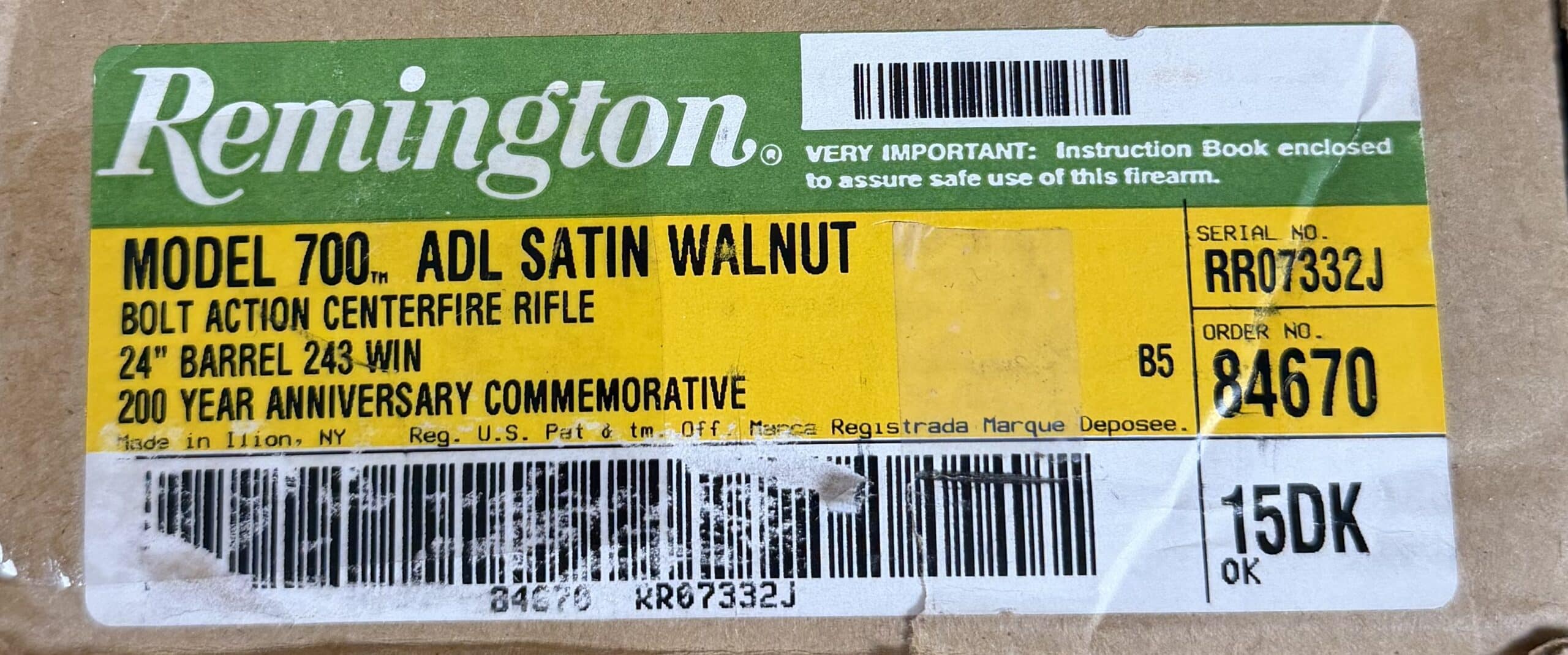 200TH ANNIVERSARY 700 REMINGTON 243 ADL WALNUT STOCK - Image 7