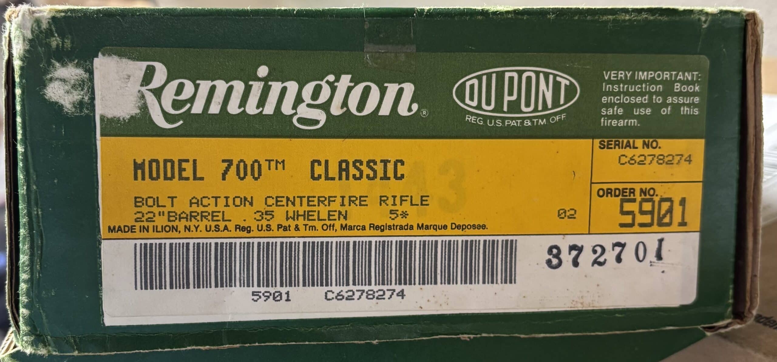 RARE REMINGTON 700 35 WHELEN WITH ORIGINAL BOX MADE IN 1988 - Image 6