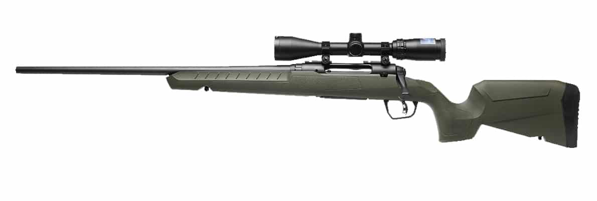 Savage Axis 2 XP compact left-hand 6.5 Creedmoor rifle with green stock and 3-9x40 scope
