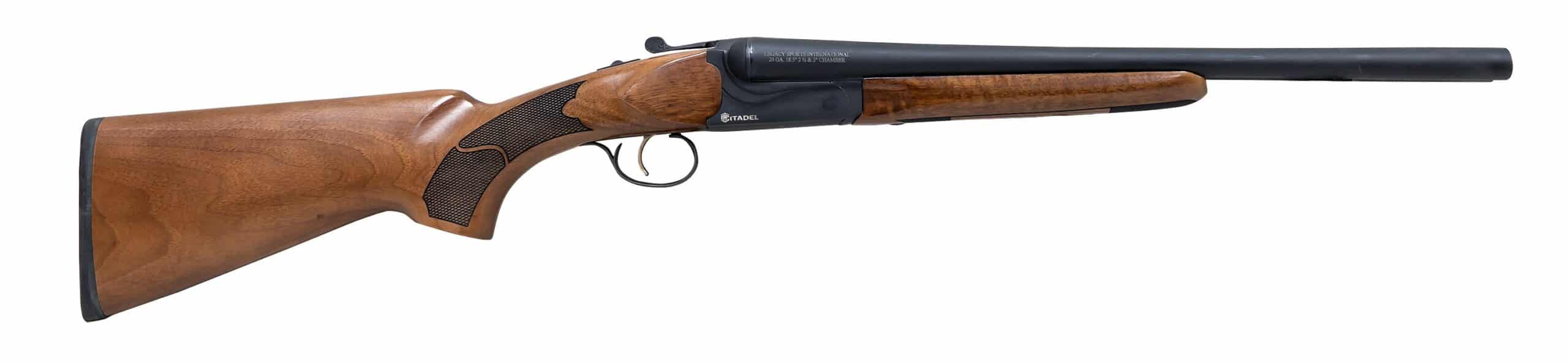 Citadel Boss SS Coach 20 gauge side-by-side shotgun with 18.5-inch blued barrels